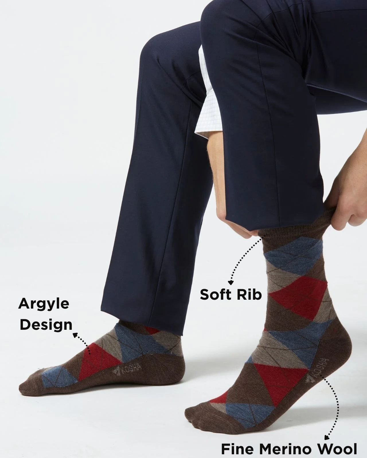 Men's Pack of 2 Merino Wool Business Socks
