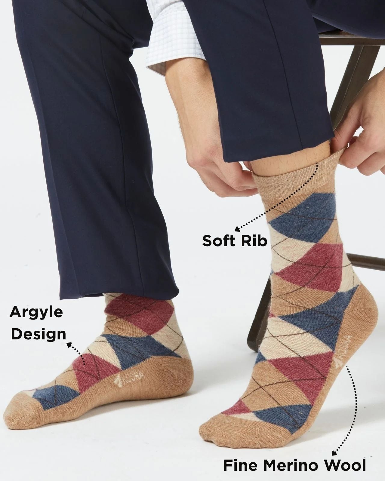 Men's Pack of 2 Merino Wool Business Socks