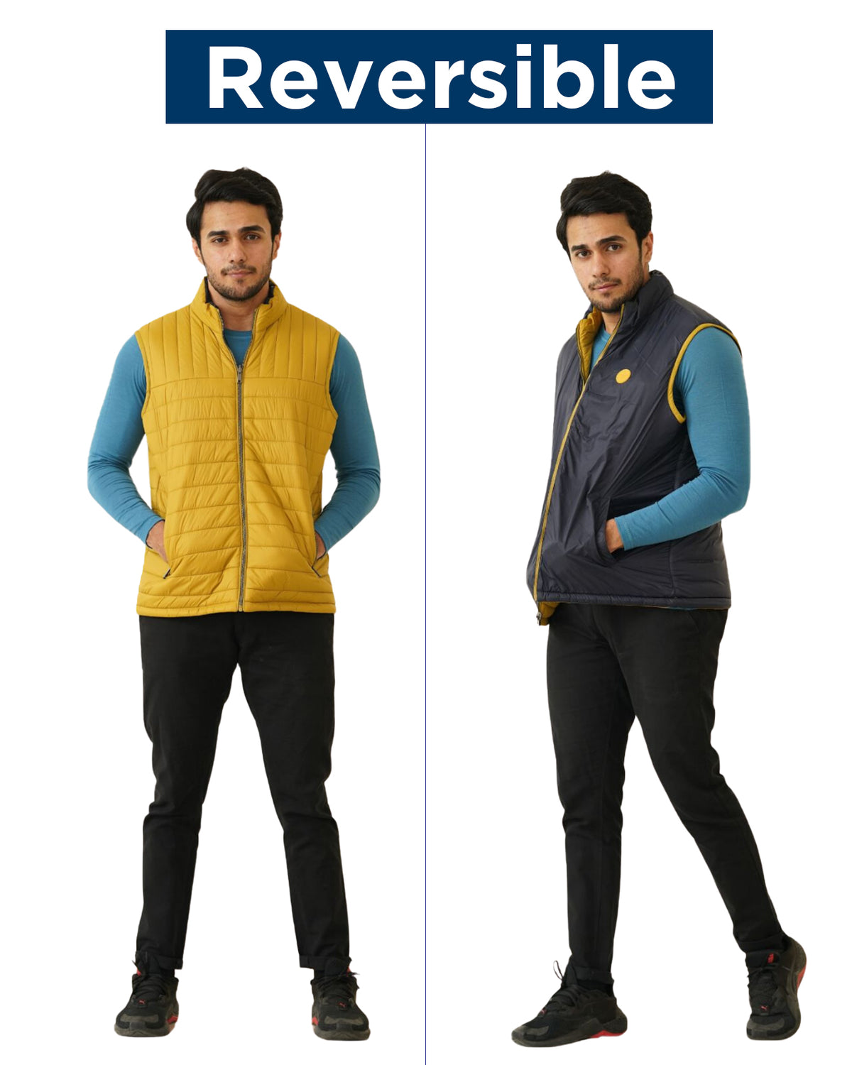 Sleeveless Reversible Puffer Jacket For Men