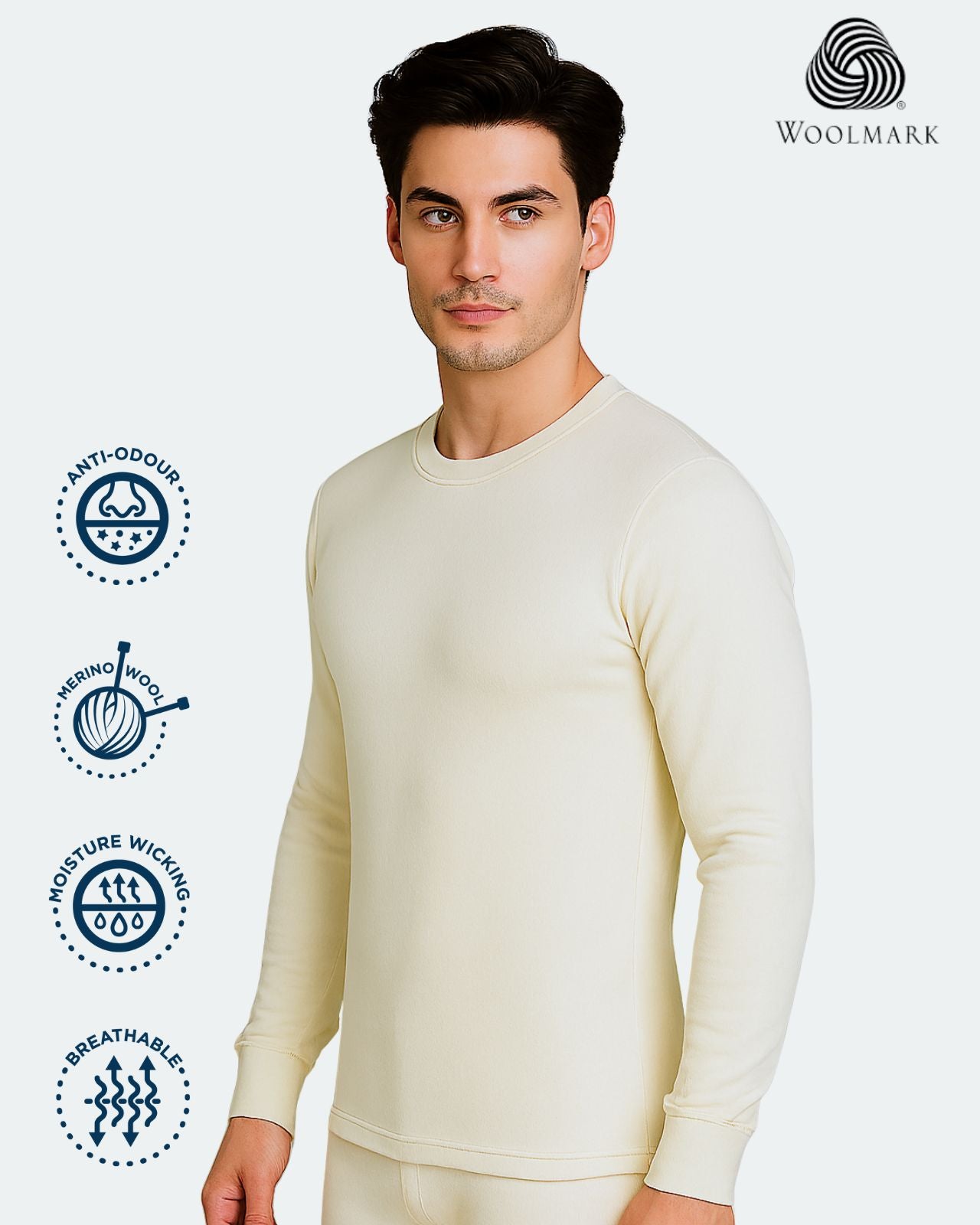 Woolmark Full Sleeves Thermal Top For Men