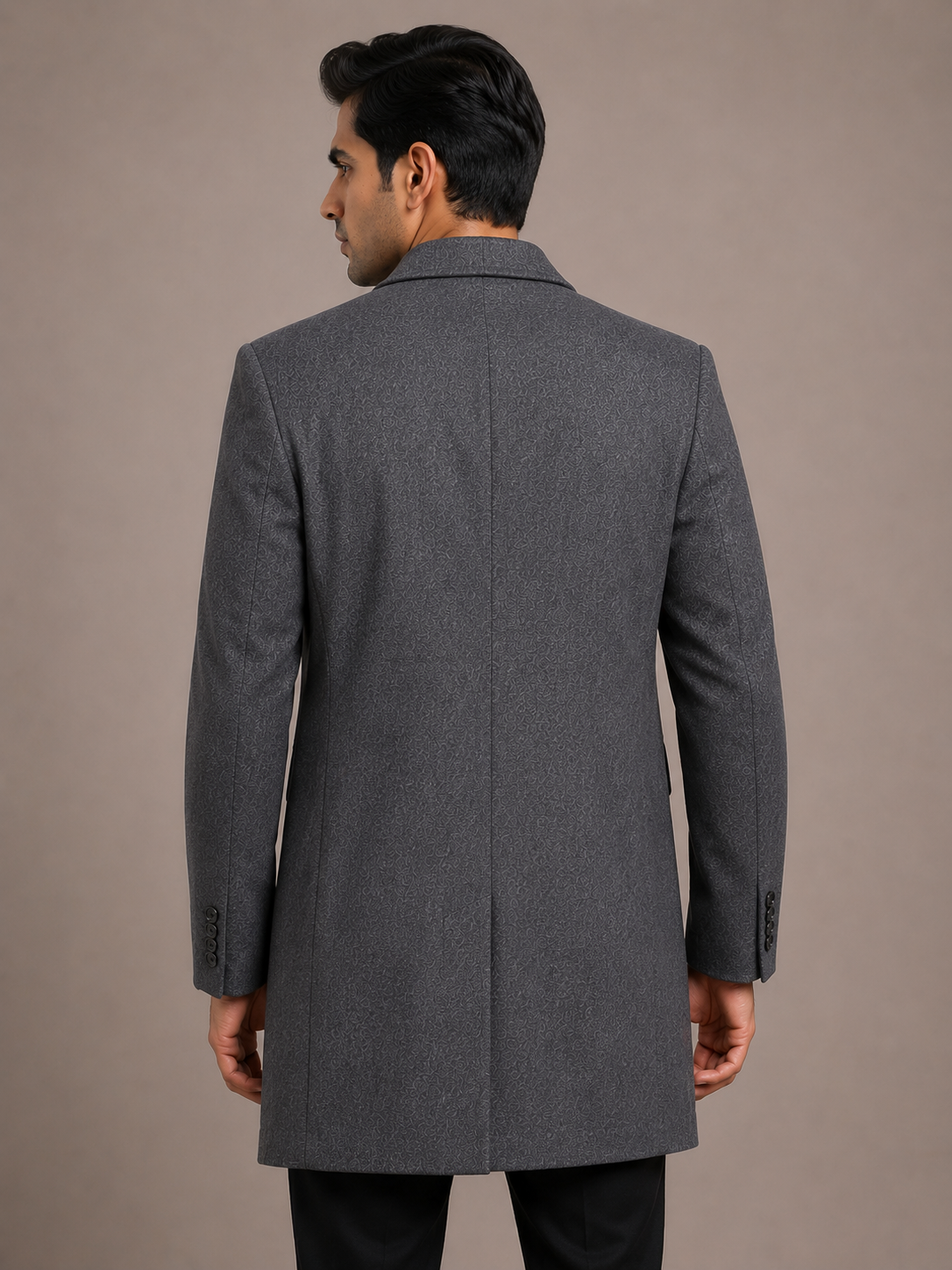 Lapel Collar Wool Coat For Men Rental