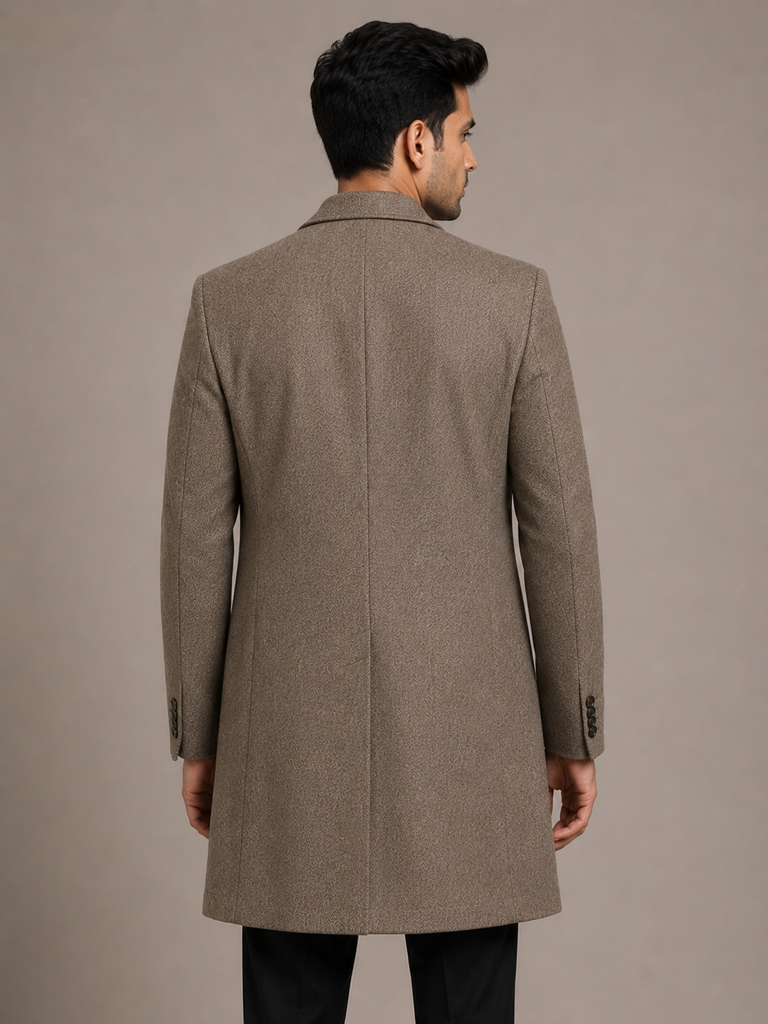 Lapel Collar Wool Coat For Men Rental