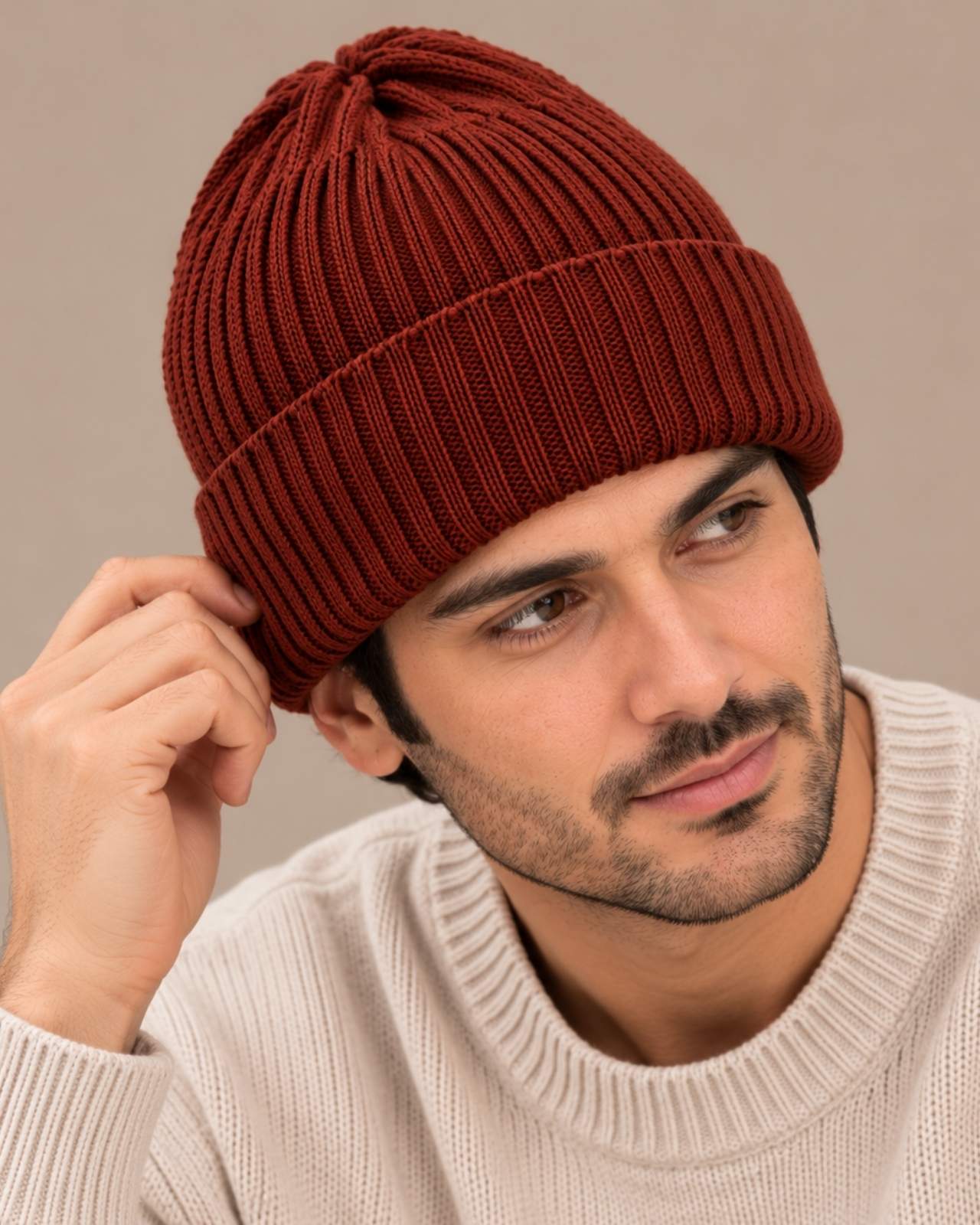 Ribbed Merino Wool Cap For Men