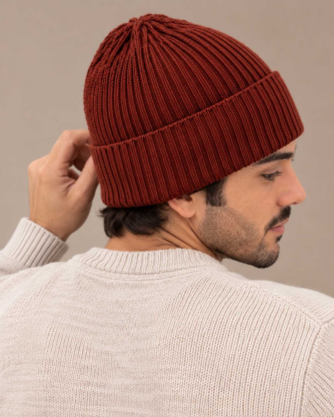 Ribbed Merino Wool Cap For Men