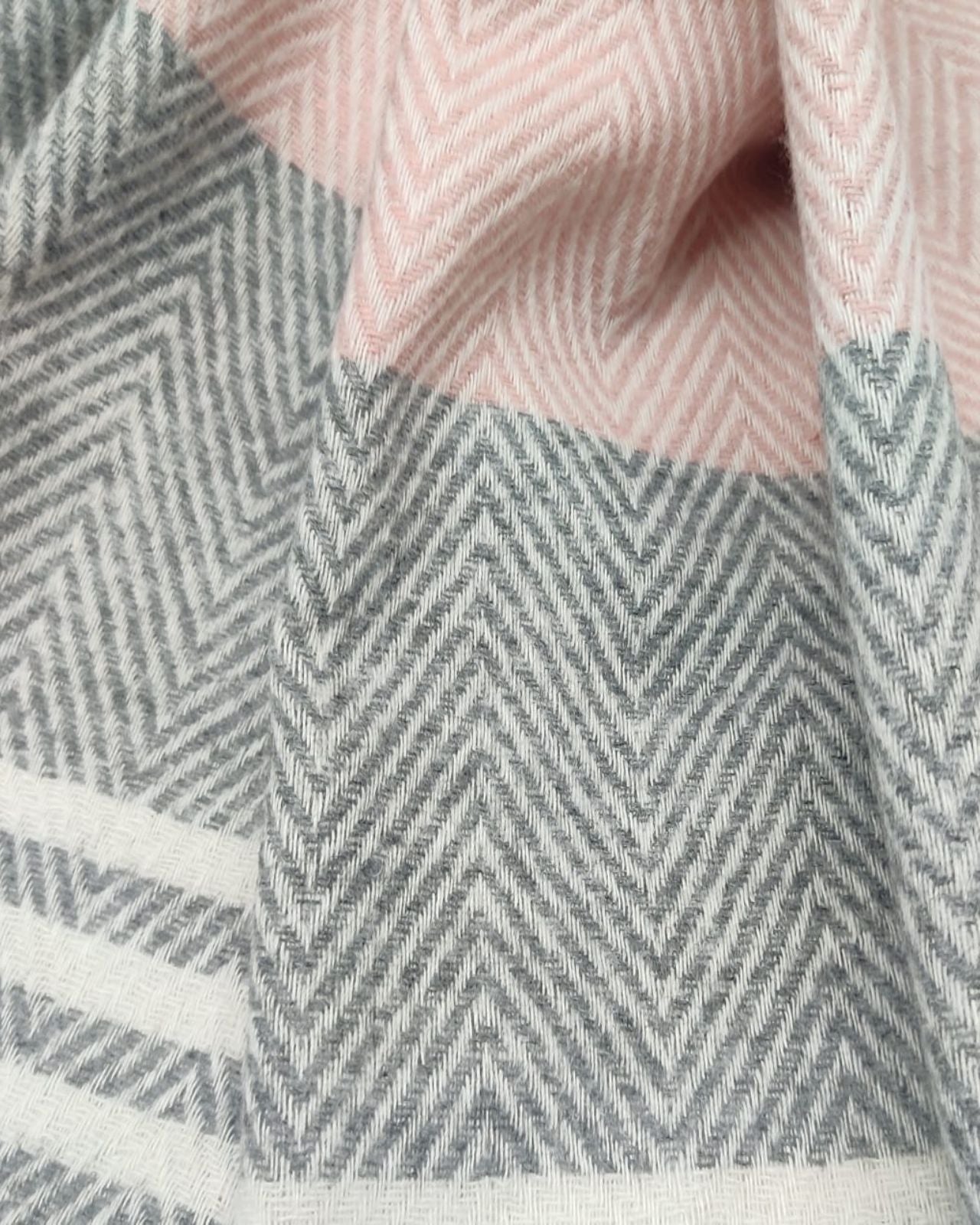 Classic Tassel Woollen Stole with Chevron Weave For Women