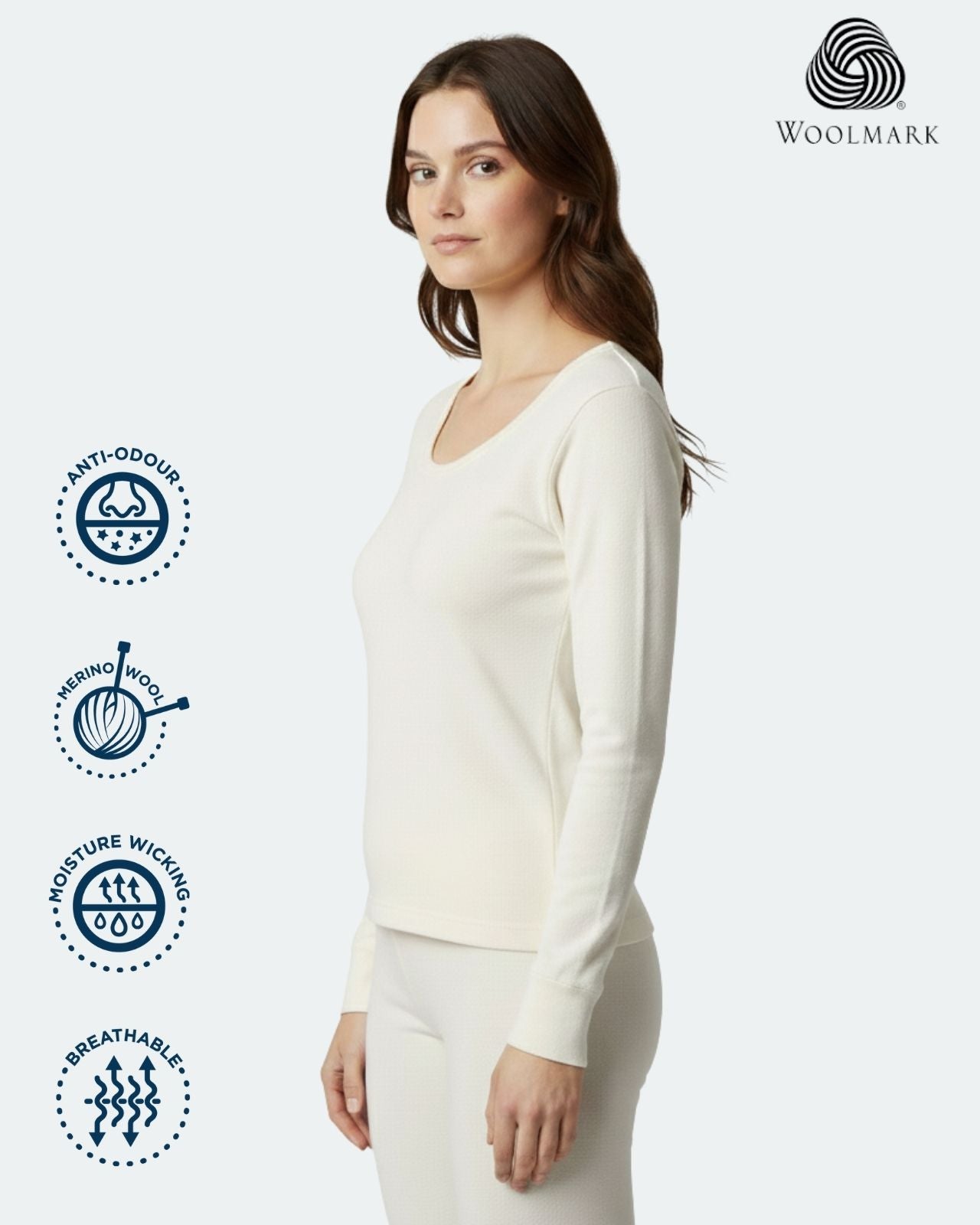 Woolmark Full Sleeves Thermal Top For Women
