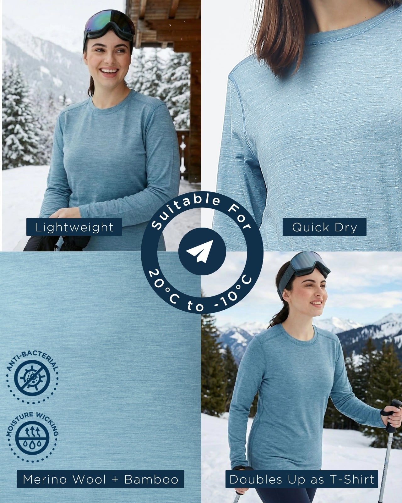 Full Sleeves Thermal | Merino Wool + Bamboo Women's