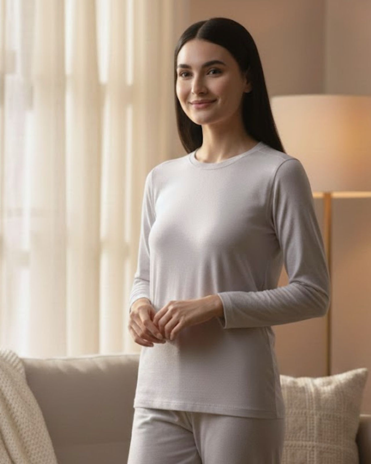 Full Sleeves Thermal | Merino Wool + Bamboo + Polyester For Women's