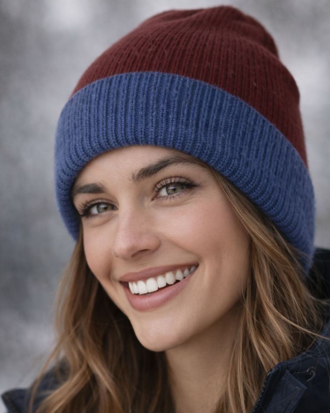Merino Wool Reversible Beanie For Women