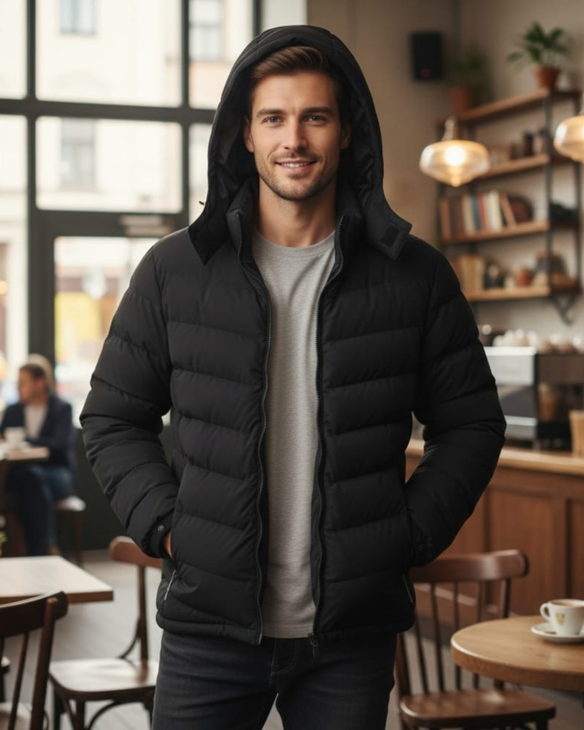 Lightweight Puffer Jacket (Fleece Lined & Detachable Hood) Rental