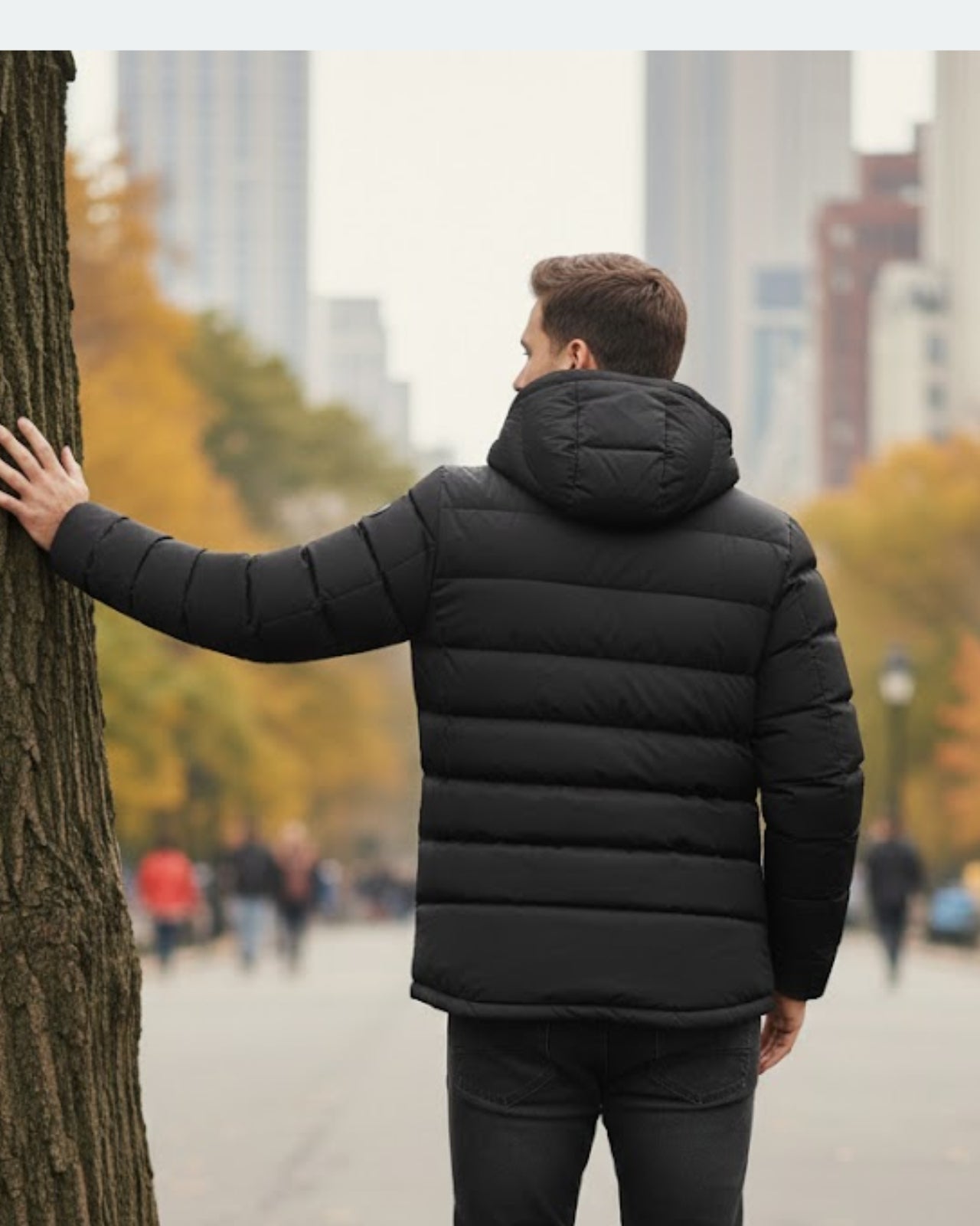 Plus Size Lightweight Puffer Jacket (Fleece Lined & Detachable Hood)