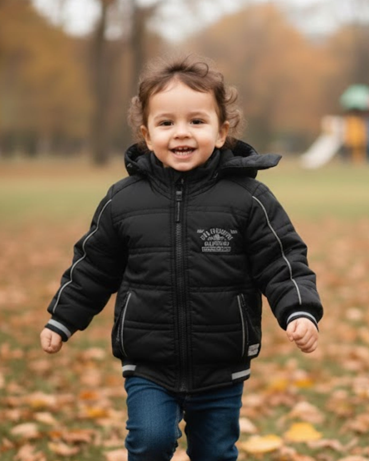 Boys Black Puffer With Fleece Jacket Rental