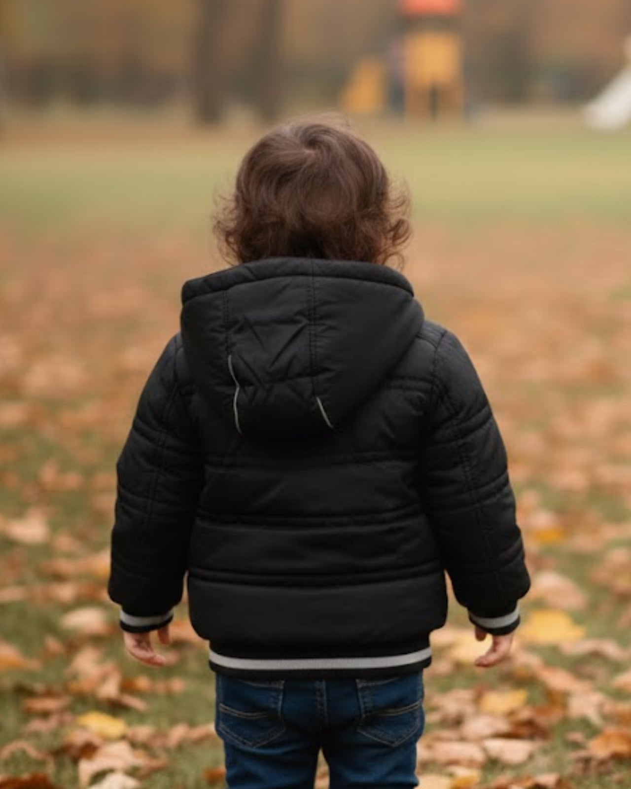 Boys Black Puffer With Fleece Jacket Rental