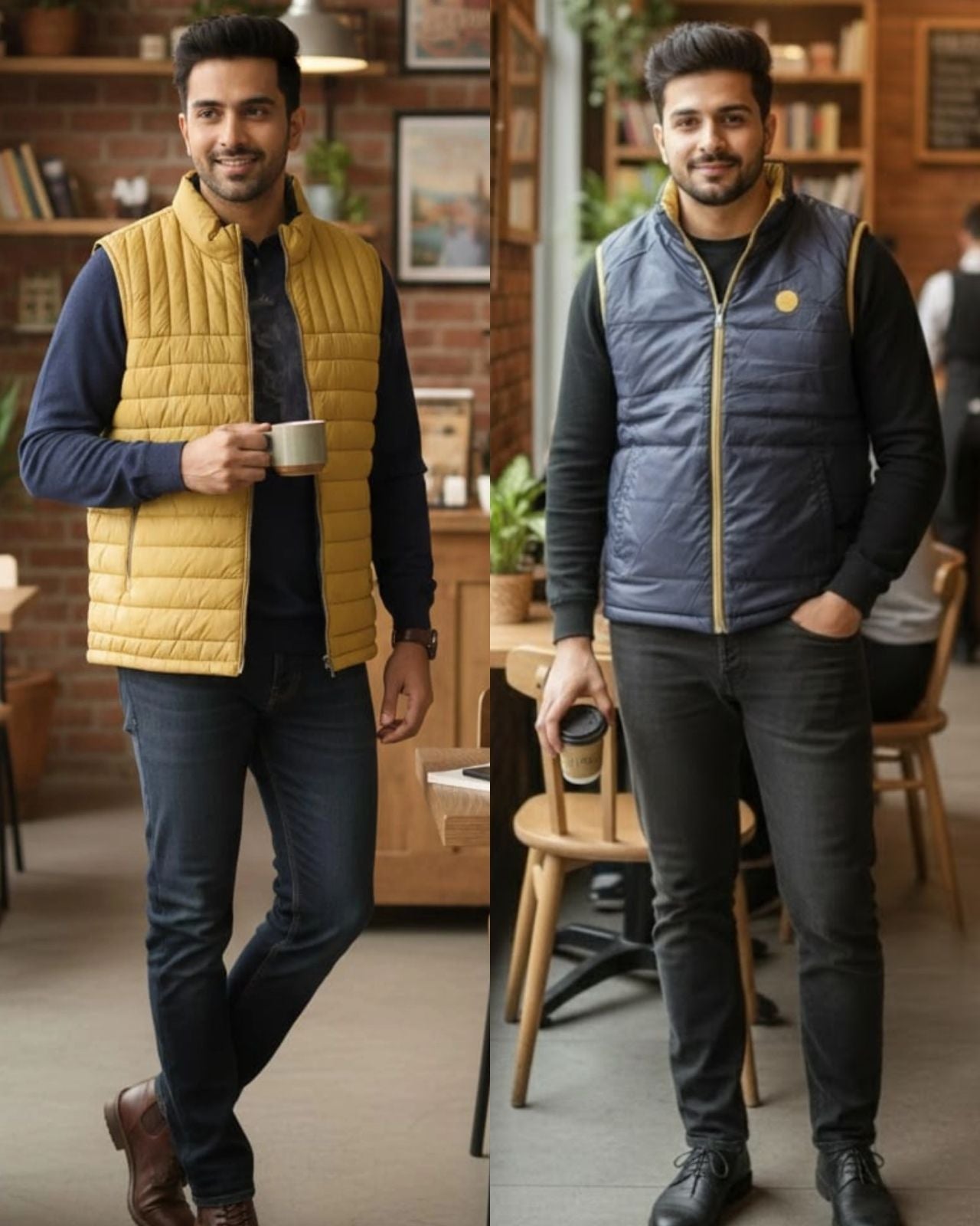 Sleeveless Reversible Puffer Jacket For Men