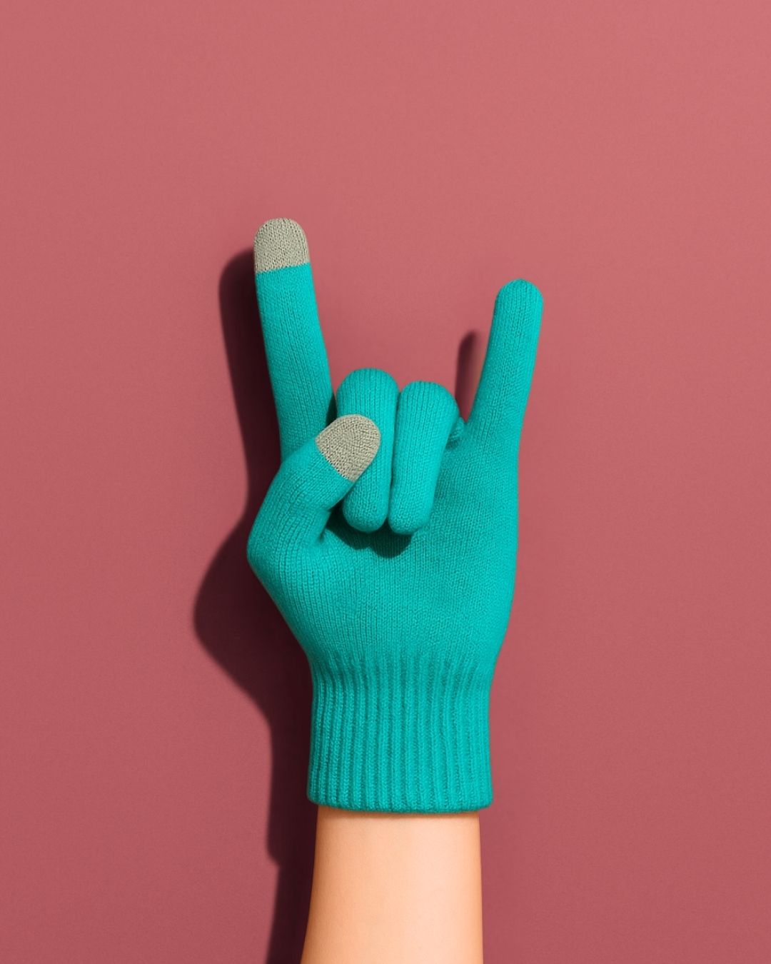 Merino Wool Touch Finger Gloves For Women