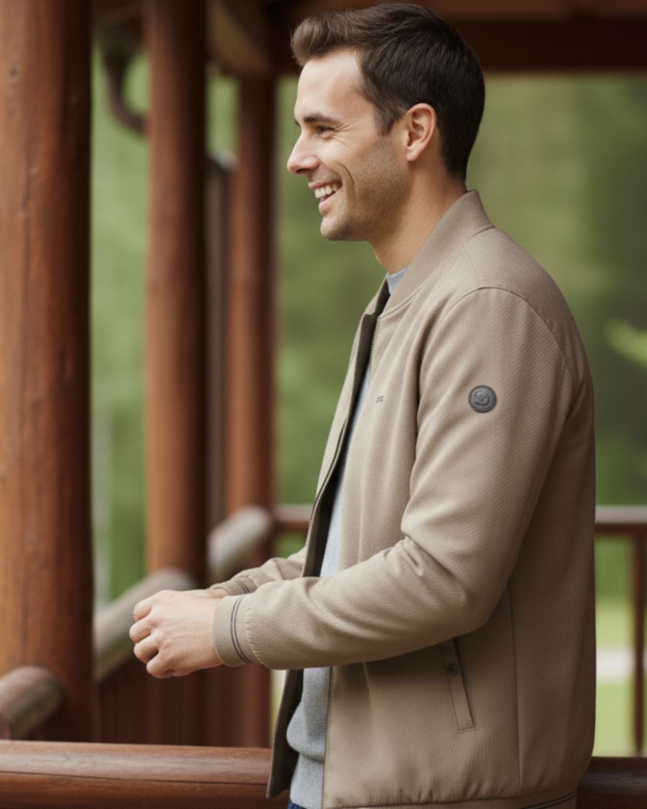 Men’s Plus Size Reversible Bomber Jacket