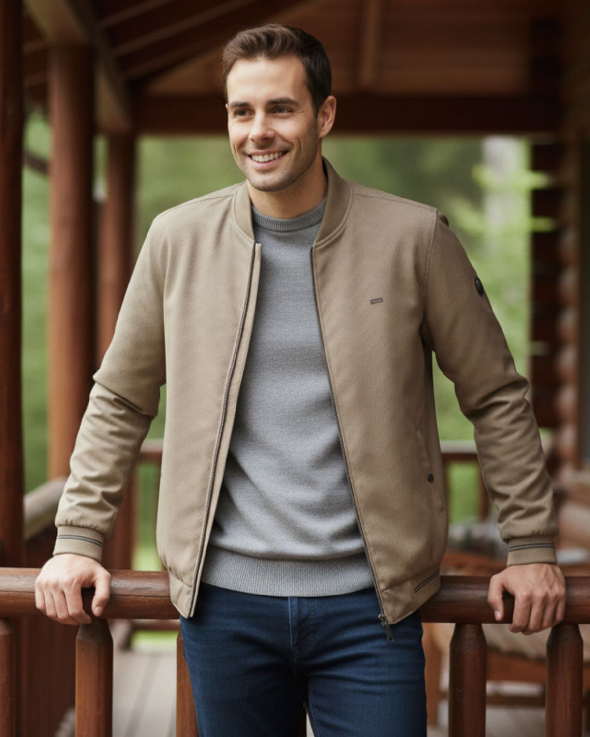 Men’s Plus Size Reversible Bomber Jacket