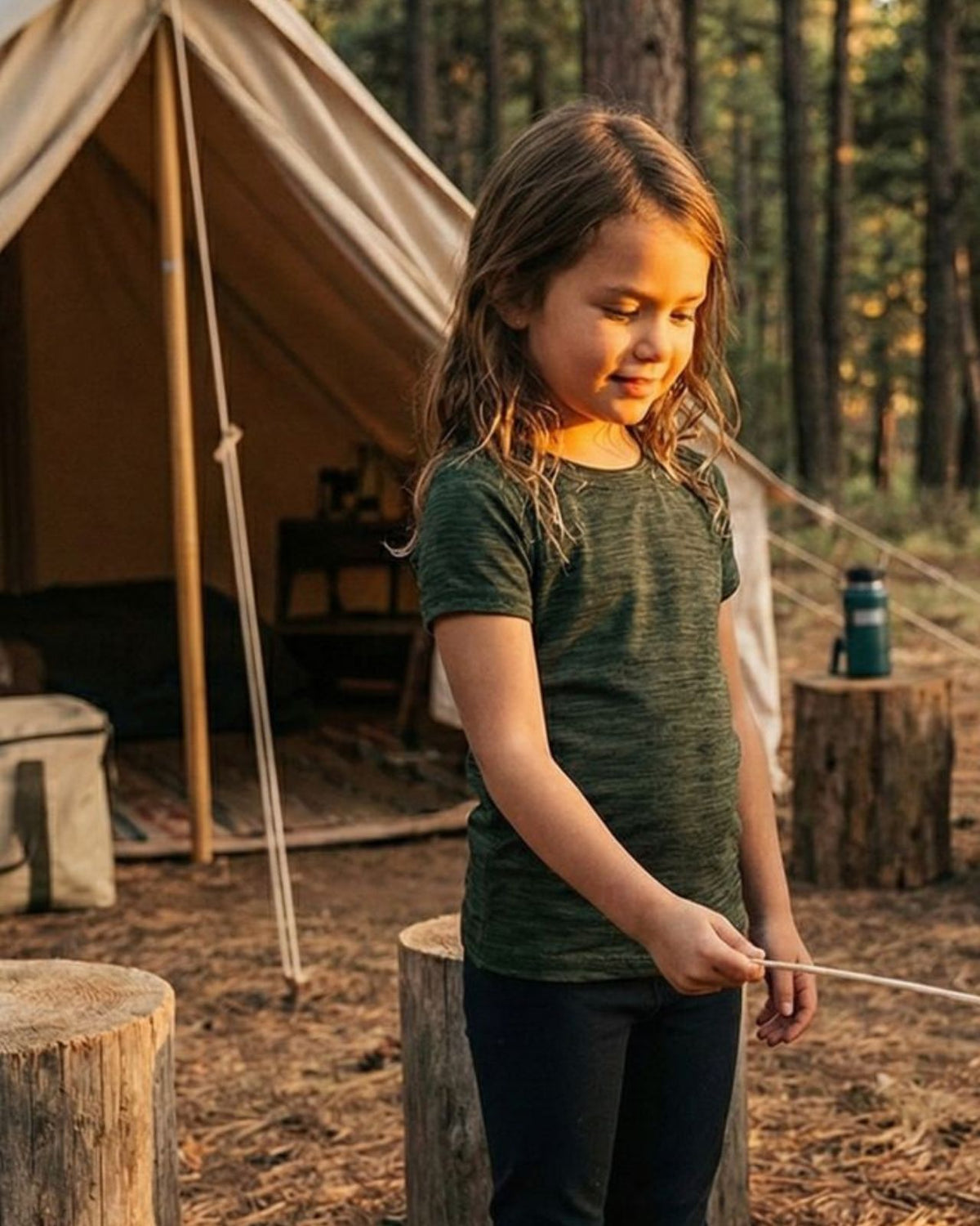 Girl's Half Sleeves Thermal | Merino Wool + Bamboo