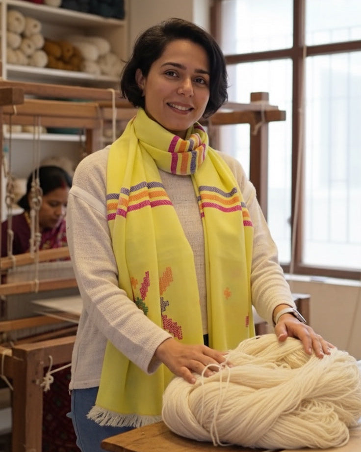 Handcrafted Himalayan Pure Wool Stole