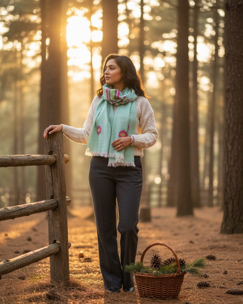 Fine Sheep Wool Hand Made Winter Stole