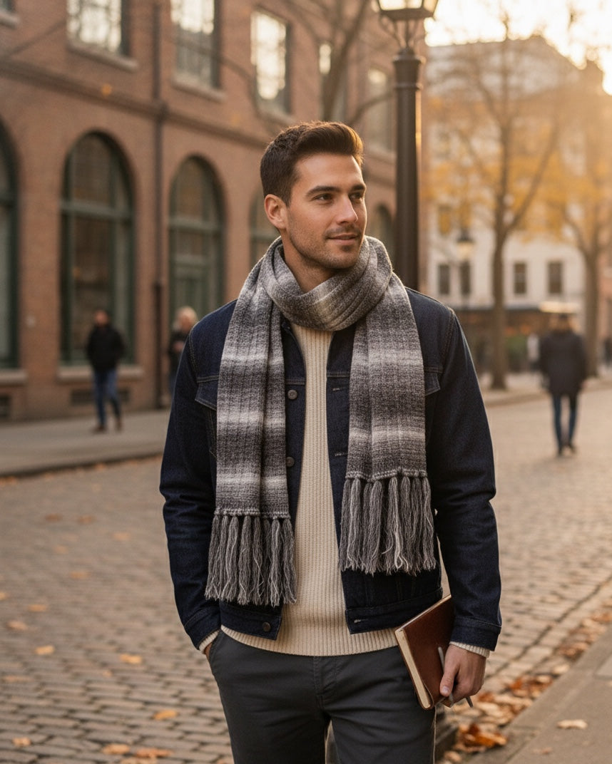 Shaded Woollen Stole For Men