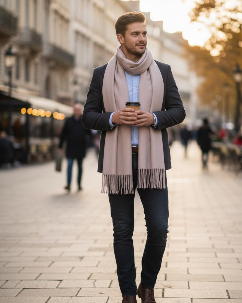 Lush Winter Stole with Tassels For Men