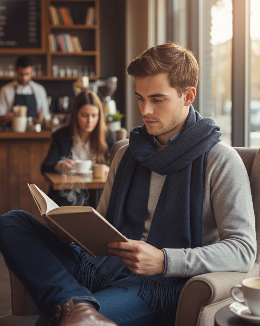 Lush Winter Stole with Tassels For Men