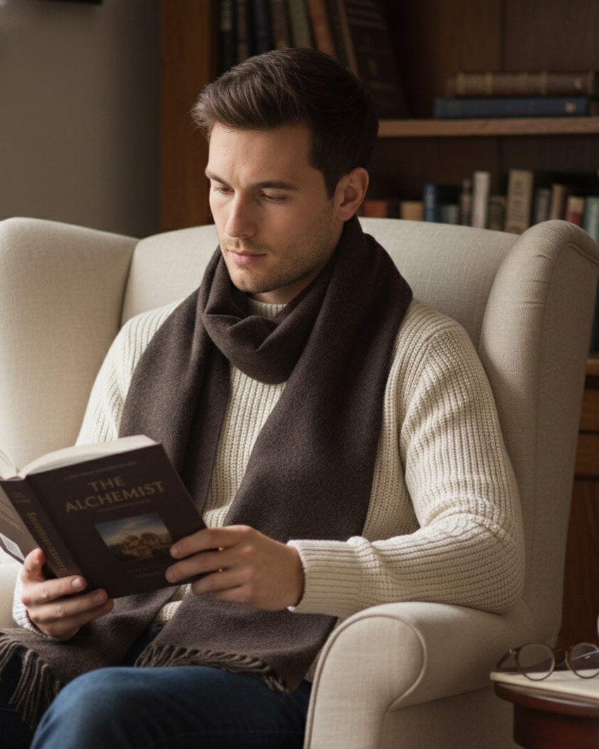 Lush Winter Stole with Tassels For Men