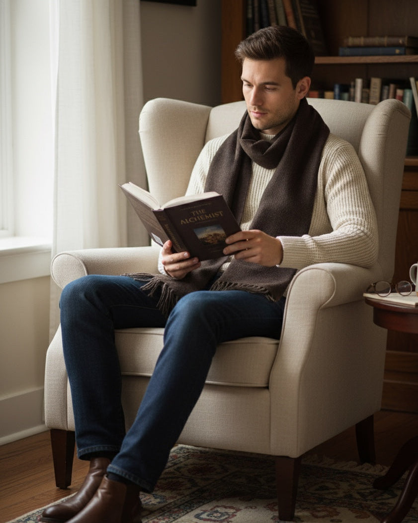 Lush Winter Stole with Tassels For Men