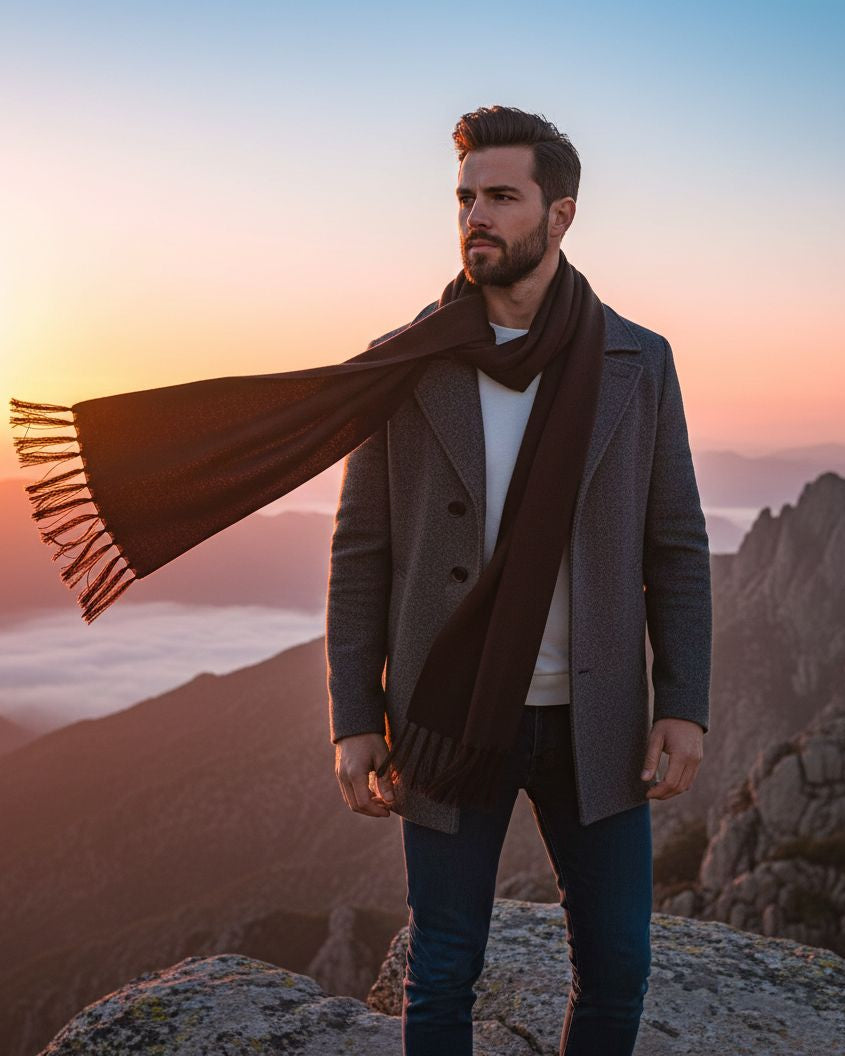 Lush Winter Stole with Tassels For Men