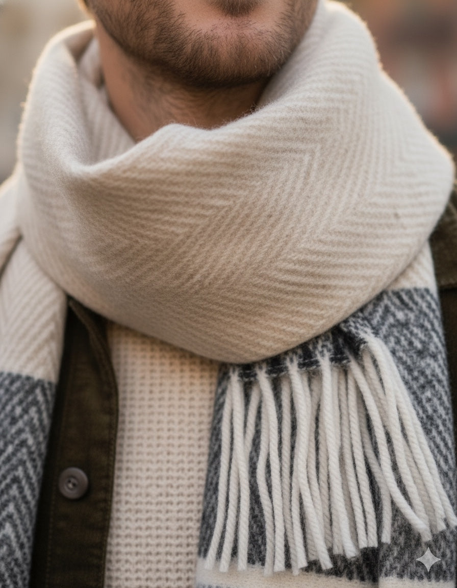 Warm Chevron Weave Winter Stole