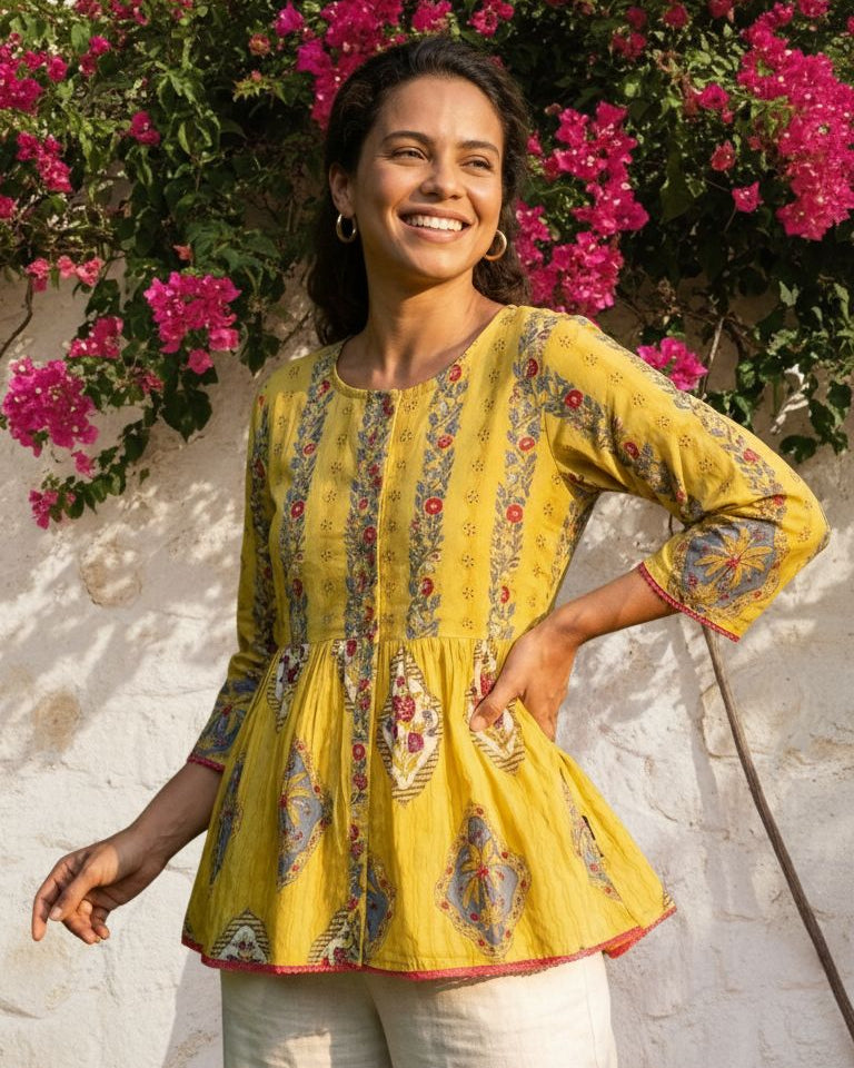 Masala Soda Cotton Peplum Top