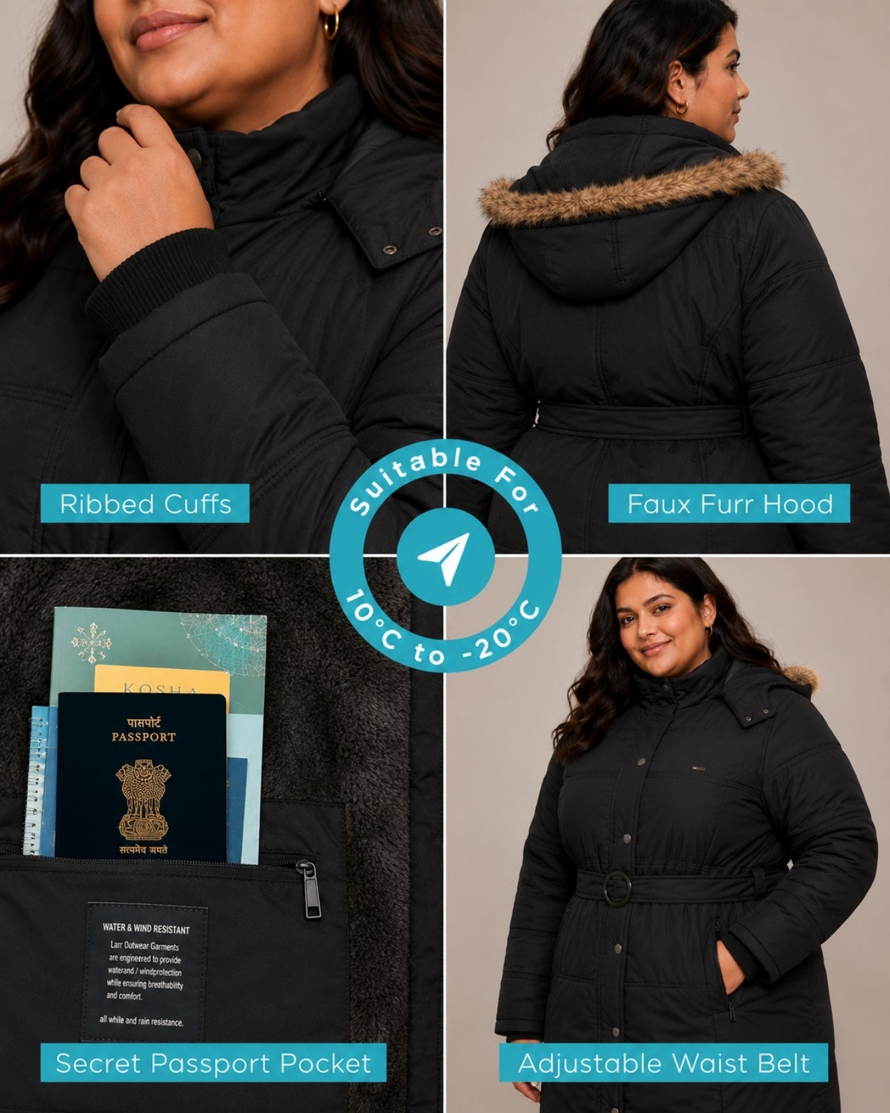 Alaskan Parka Plus Size Jacket For Women - Slim Fit
