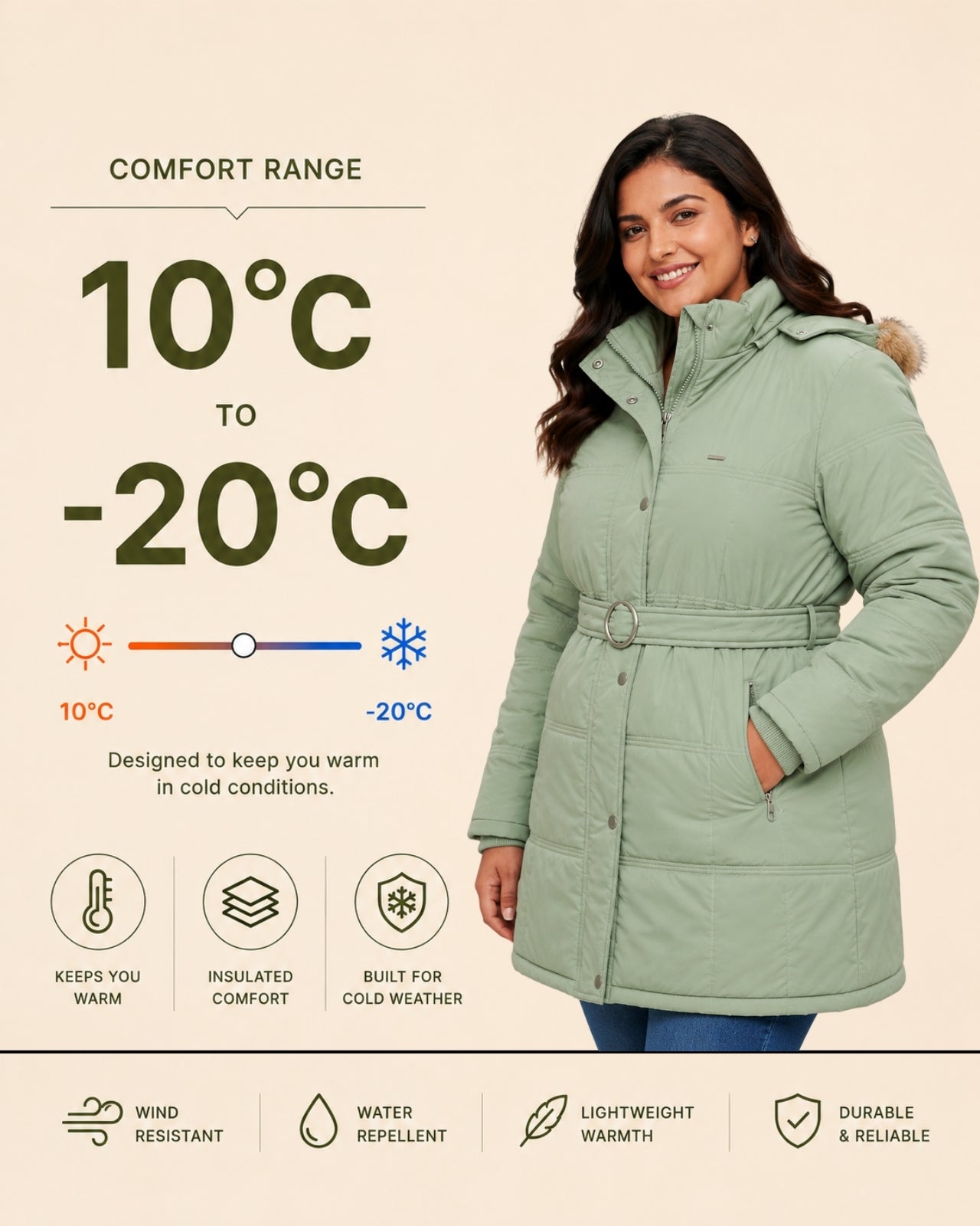 Alaskan Parka Plus Size Jacket For Women - Slim Fit