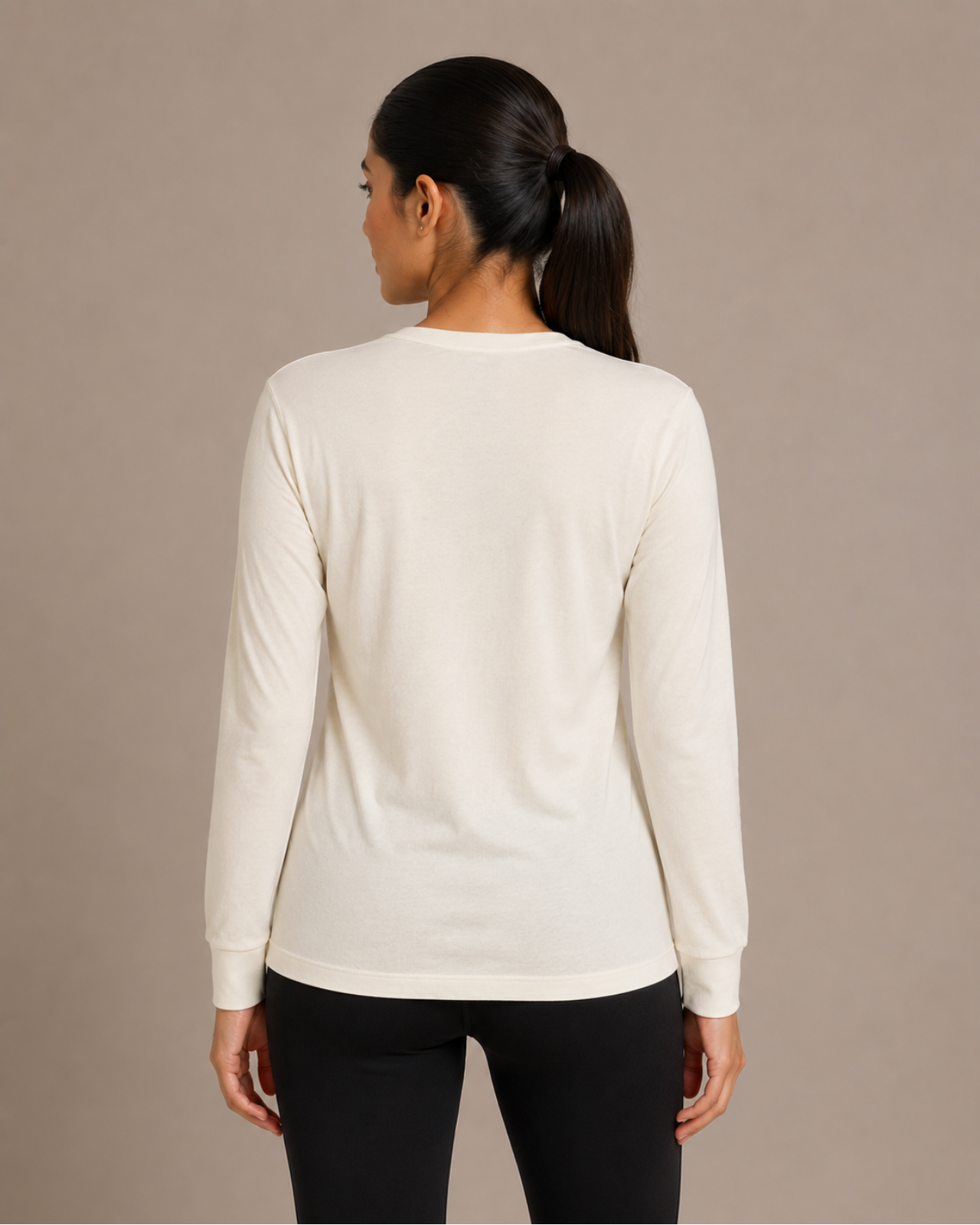 100% Merino Wool Full Sleeves High Neck Thermal Top For Women