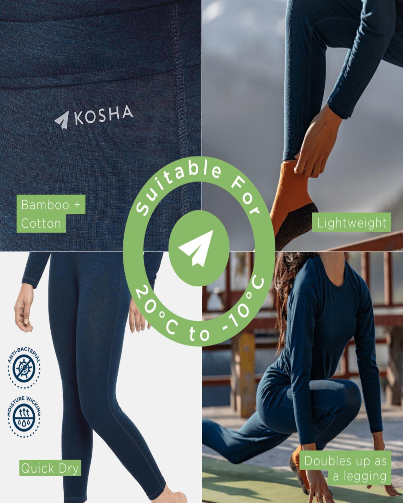 Women's Thermal Leggings | Merino Wool + Bamboo