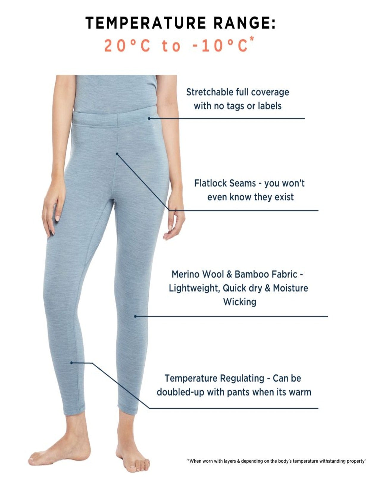 Women's Thermal Leggings | Merino Wool + Bamboo