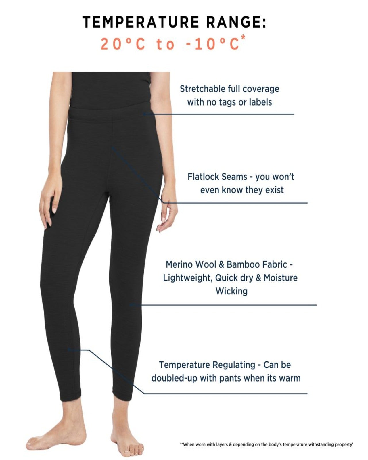 Women's Thermal Leggings | Merino Wool + Bamboo