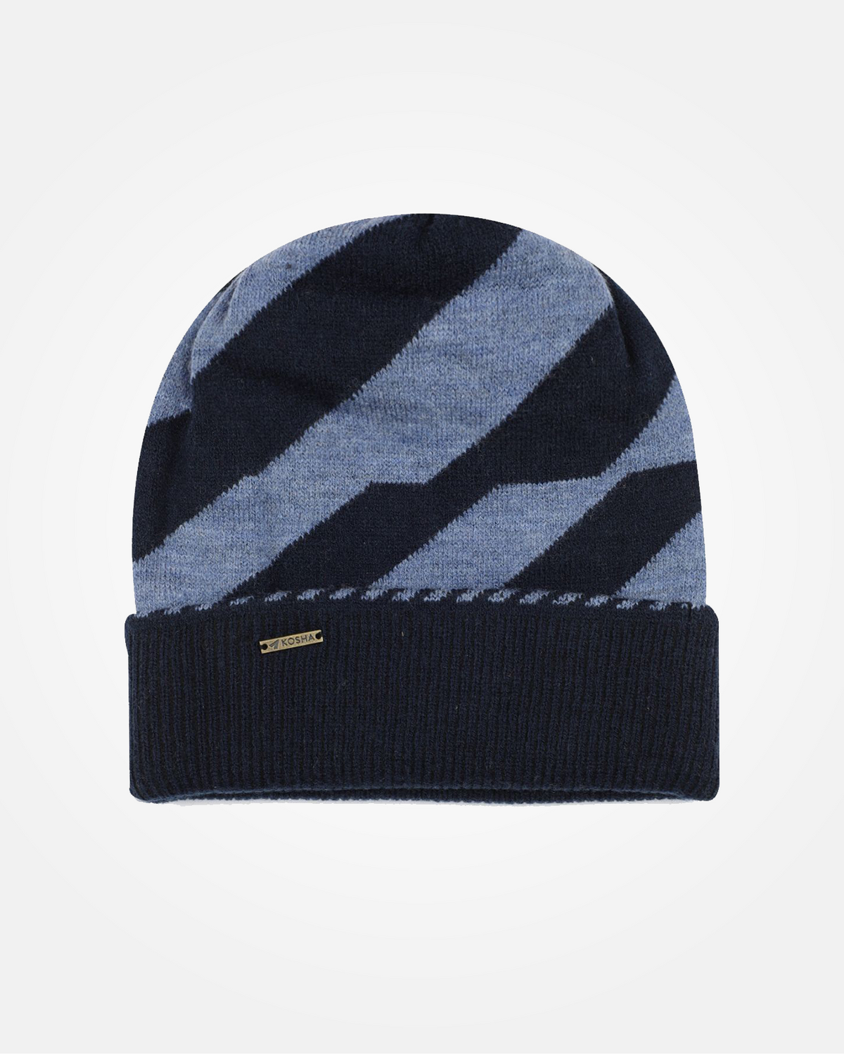 Wool Blend Diagonal Winter Beanie For Men