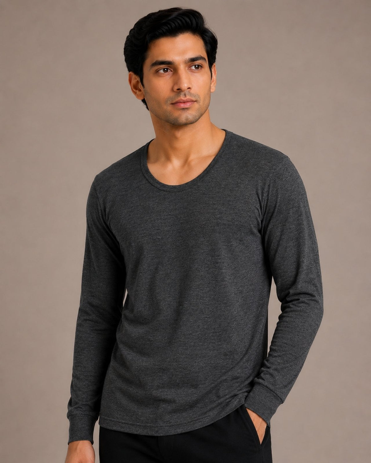 100% Merino Wool Full Sleeves Thermal Top For Men