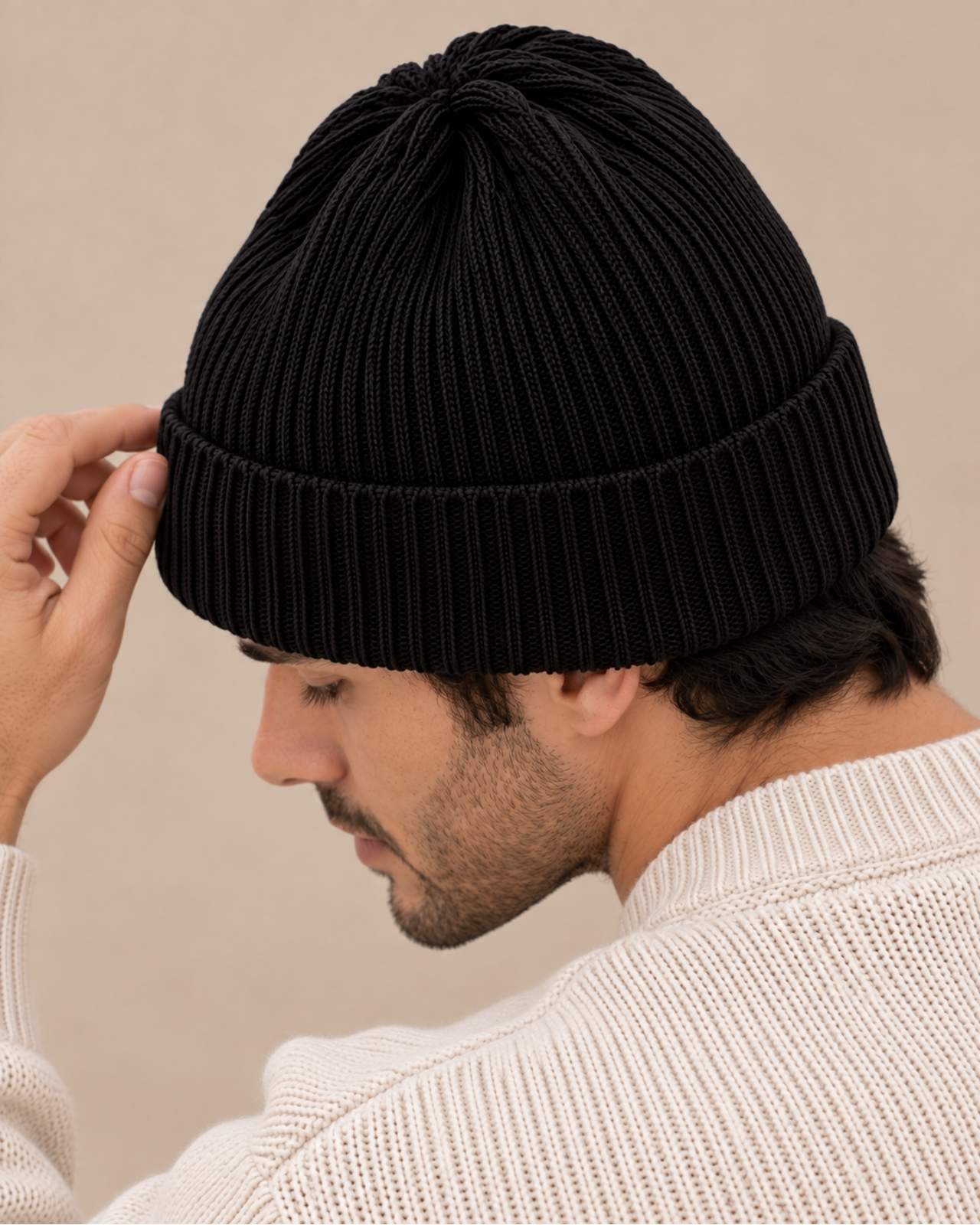 Ribbed Merino Wool Cap For Men