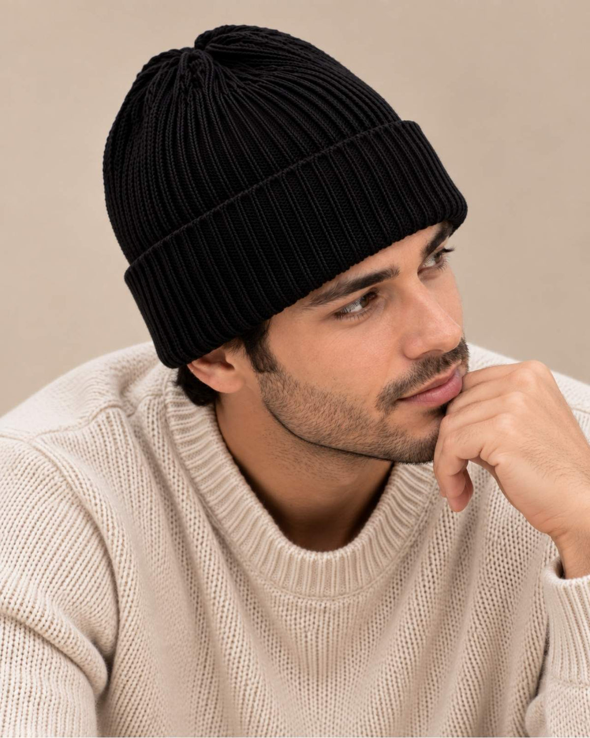 Ribbed Merino Wool Cap For Men