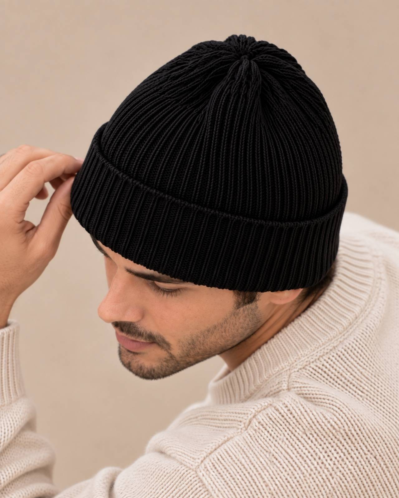 Ribbed Merino Wool Cap For Men