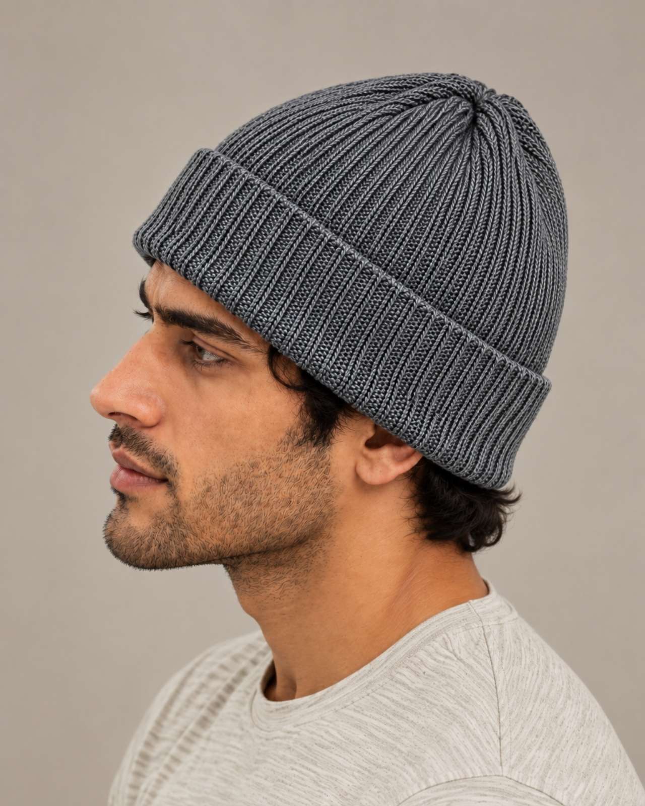 Ribbed Merino Wool Cap For Men