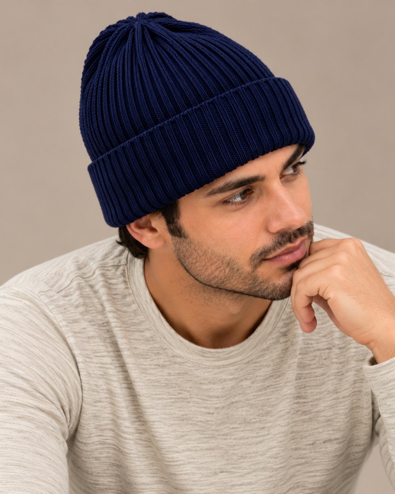 Ribbed Merino Wool Cap For Men