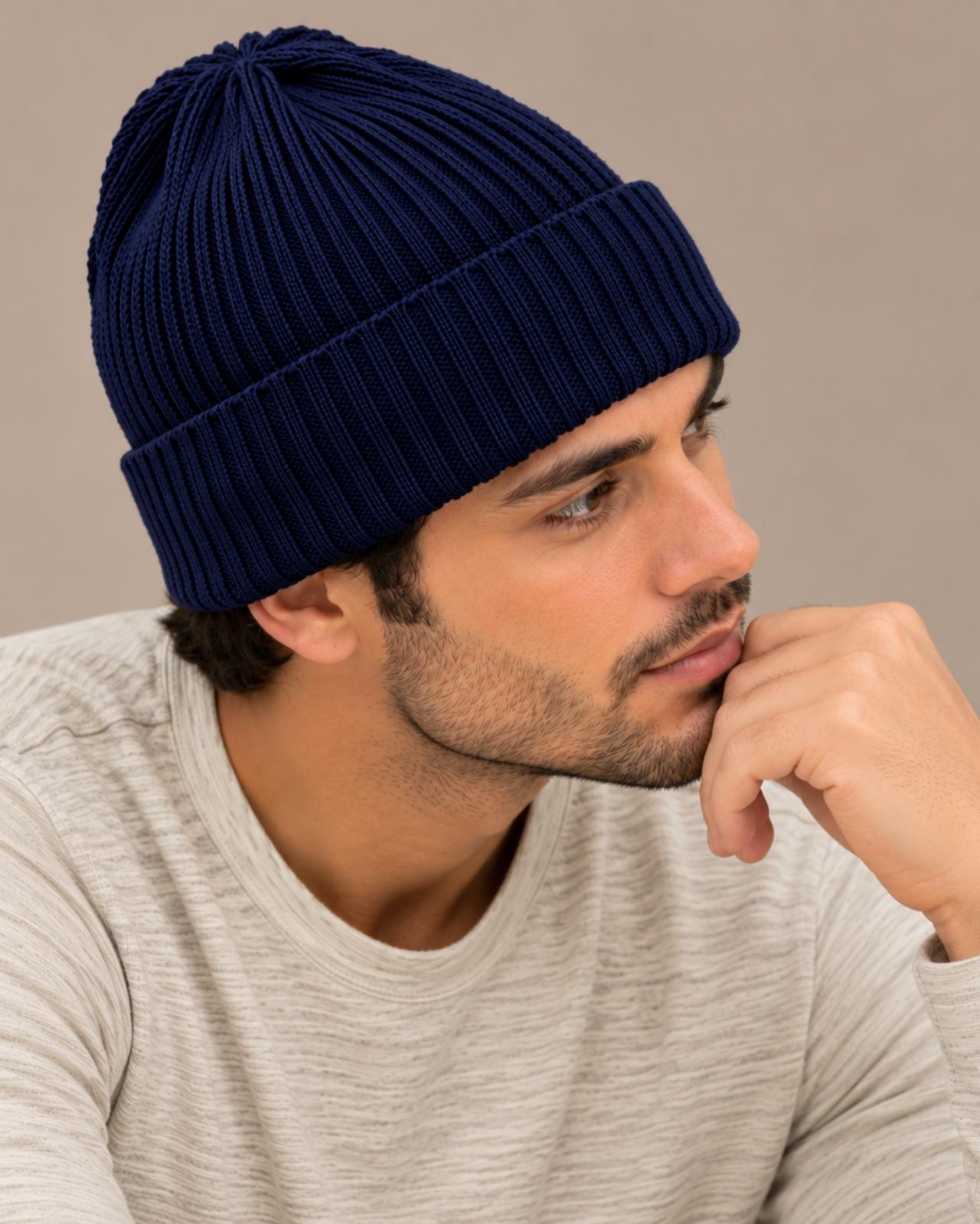 Ribbed Merino Wool Cap For Men
