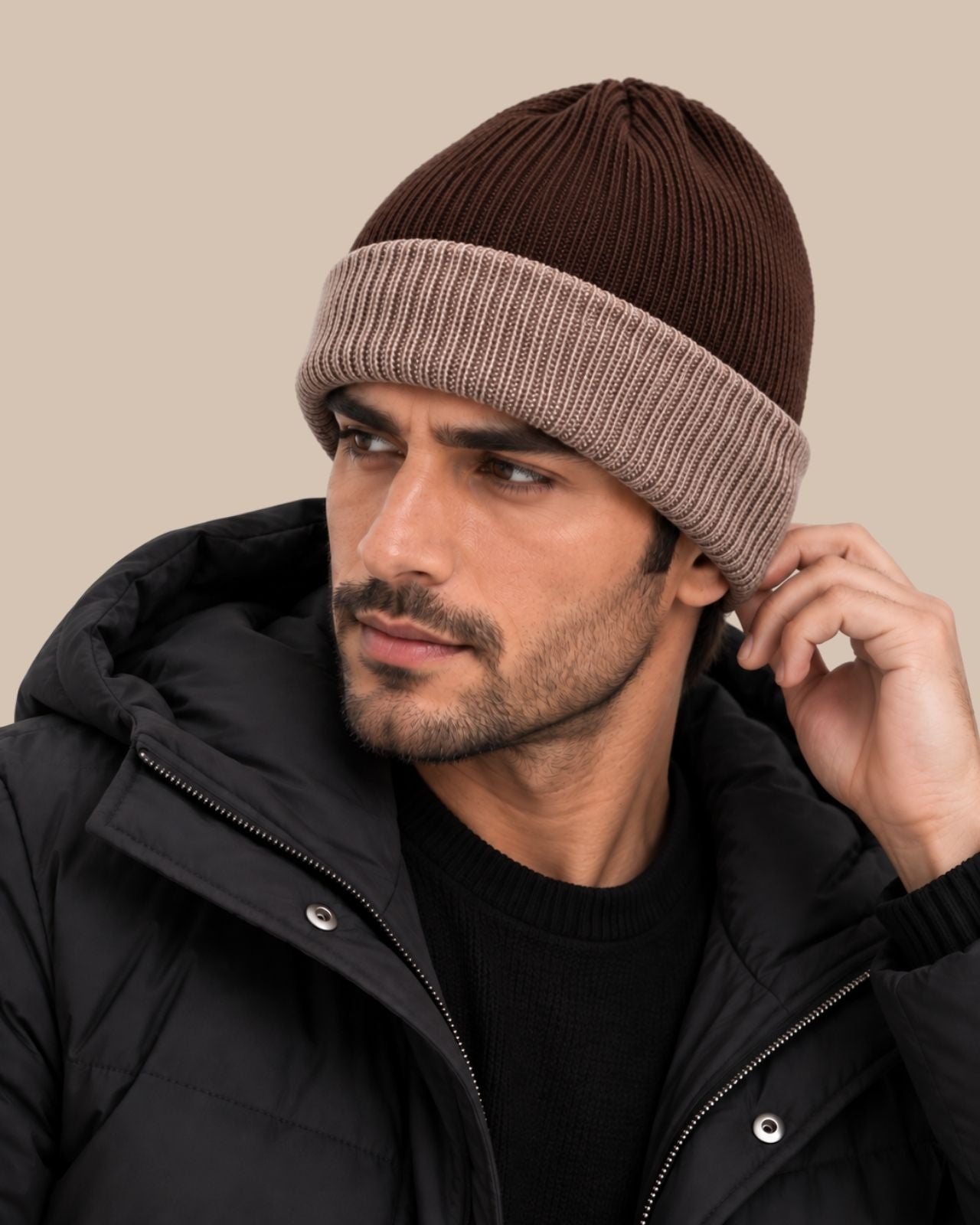 Merino Wool Reversible Beanie For Men
