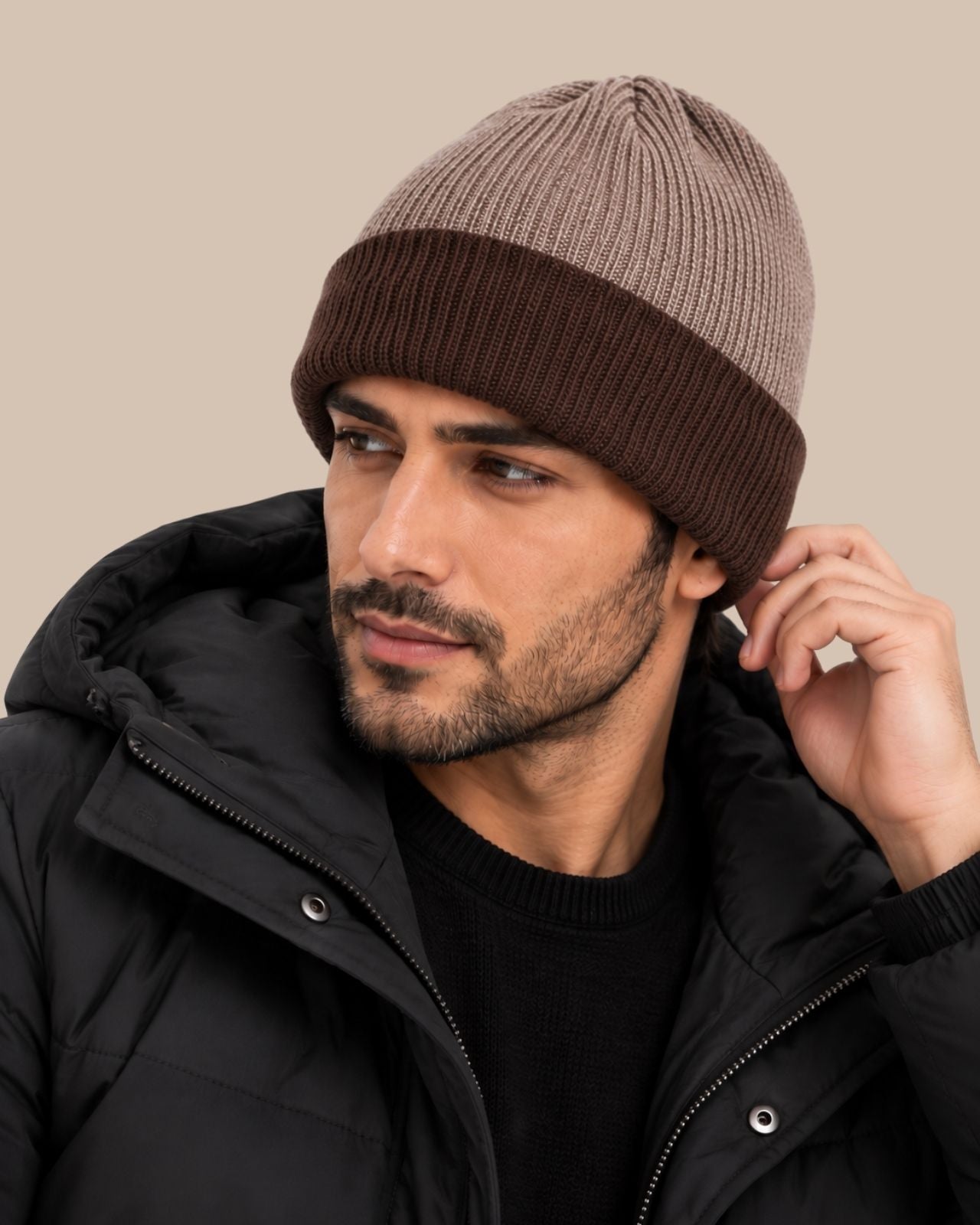 Merino Wool Reversible Beanie For Men