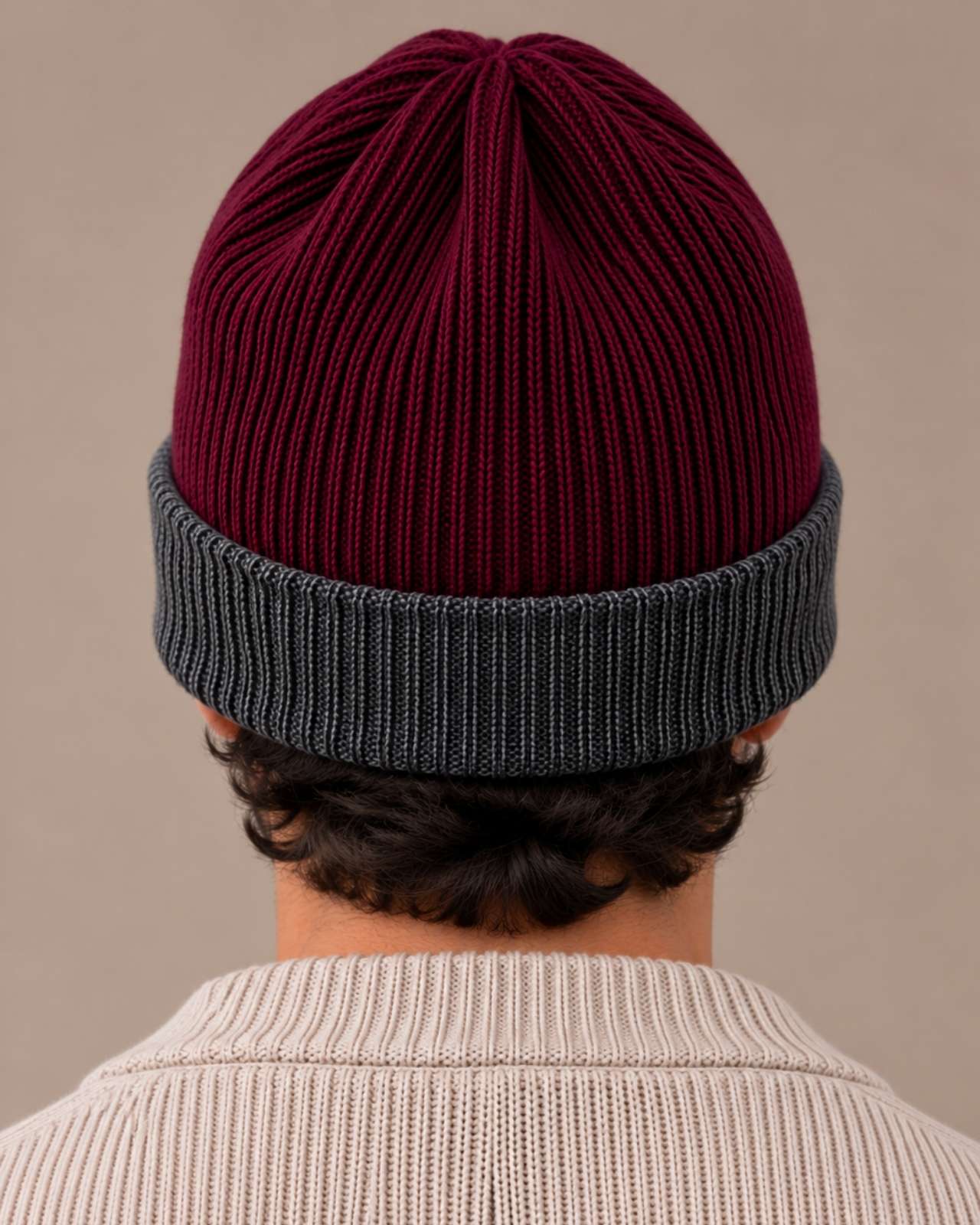 Merino Wool Reversible Beanie For Men