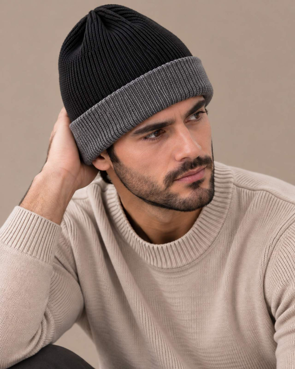 Merino Wool Reversible Beanie For Men